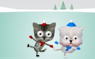 Funny Animated Cats 8 Free Wallpaper