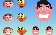 Funny Cartoon Faces 4 Background Wallpaper