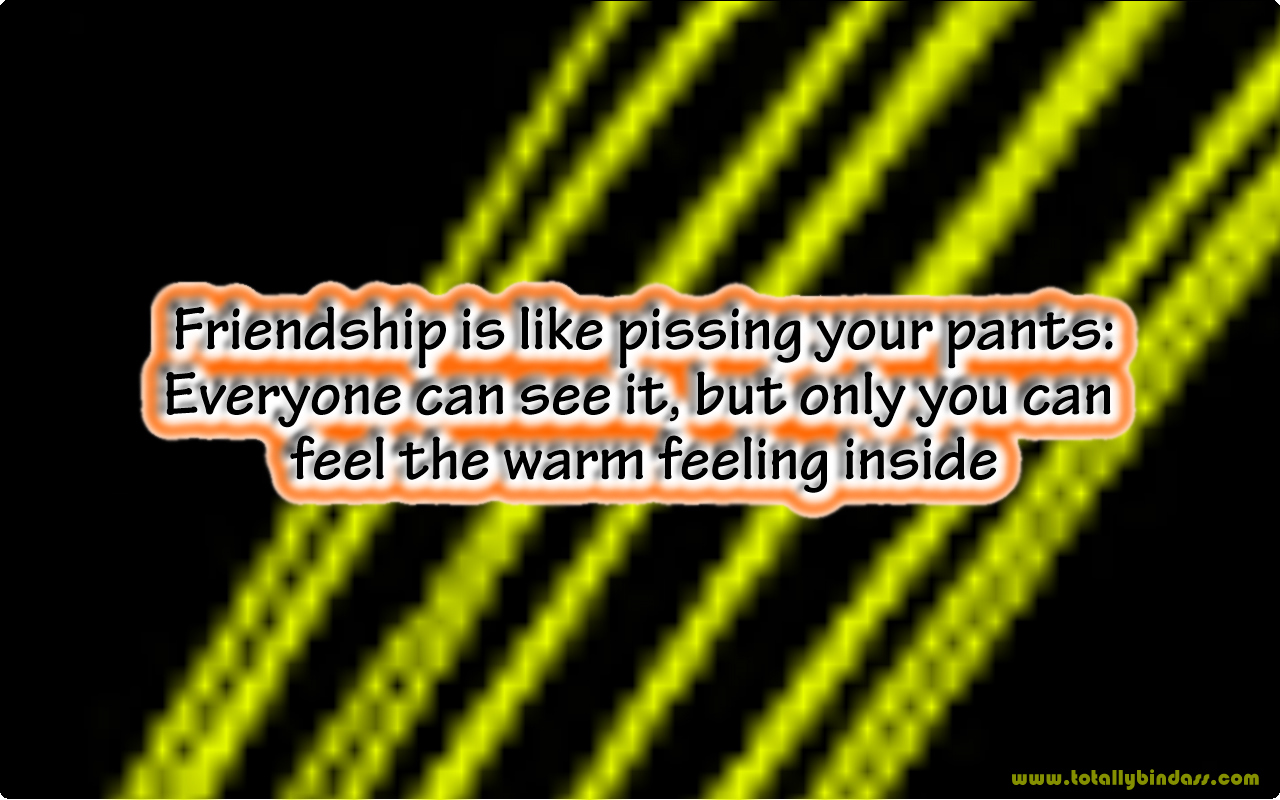 Friendship is like peeing in your pants